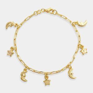 NEW Gold Filled Moon and Star Bracelet